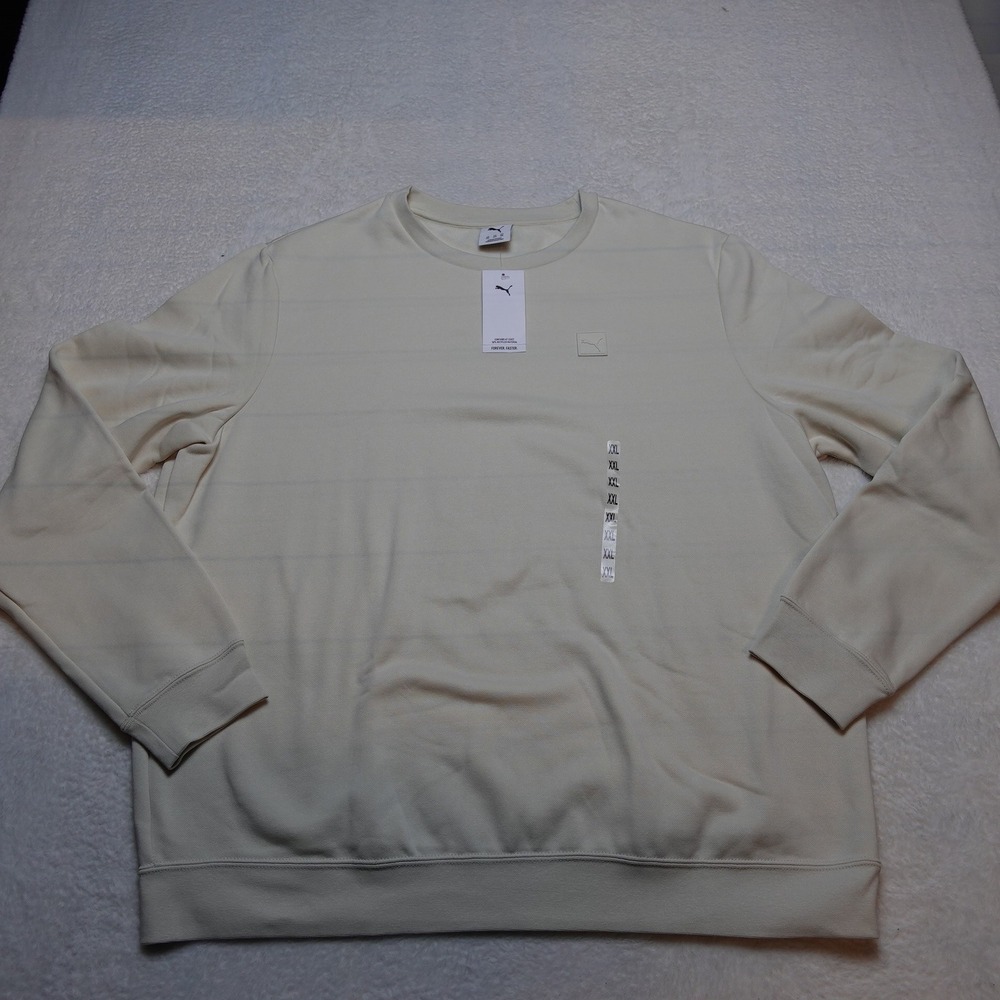 Puma Sweatshirt Mens XXL Alpine Snow ESS Elevated Logo Crew 693386 87